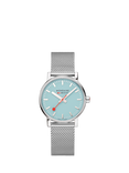 Mondaine Unisex Evo 2 MSE35140SM Turquoise Lake Bracelet Strap Watch, Silver