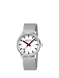 Mondaine Unisex Official Swiss Railways MSE40110SM Bracelet Strap Watch, Silver - view 2, Silver