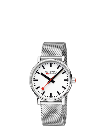 Mondaine MSE40110SM Unisex Official Swiss Railways 40mm Bracelet Strap Watch, Silver - view 2, Silver