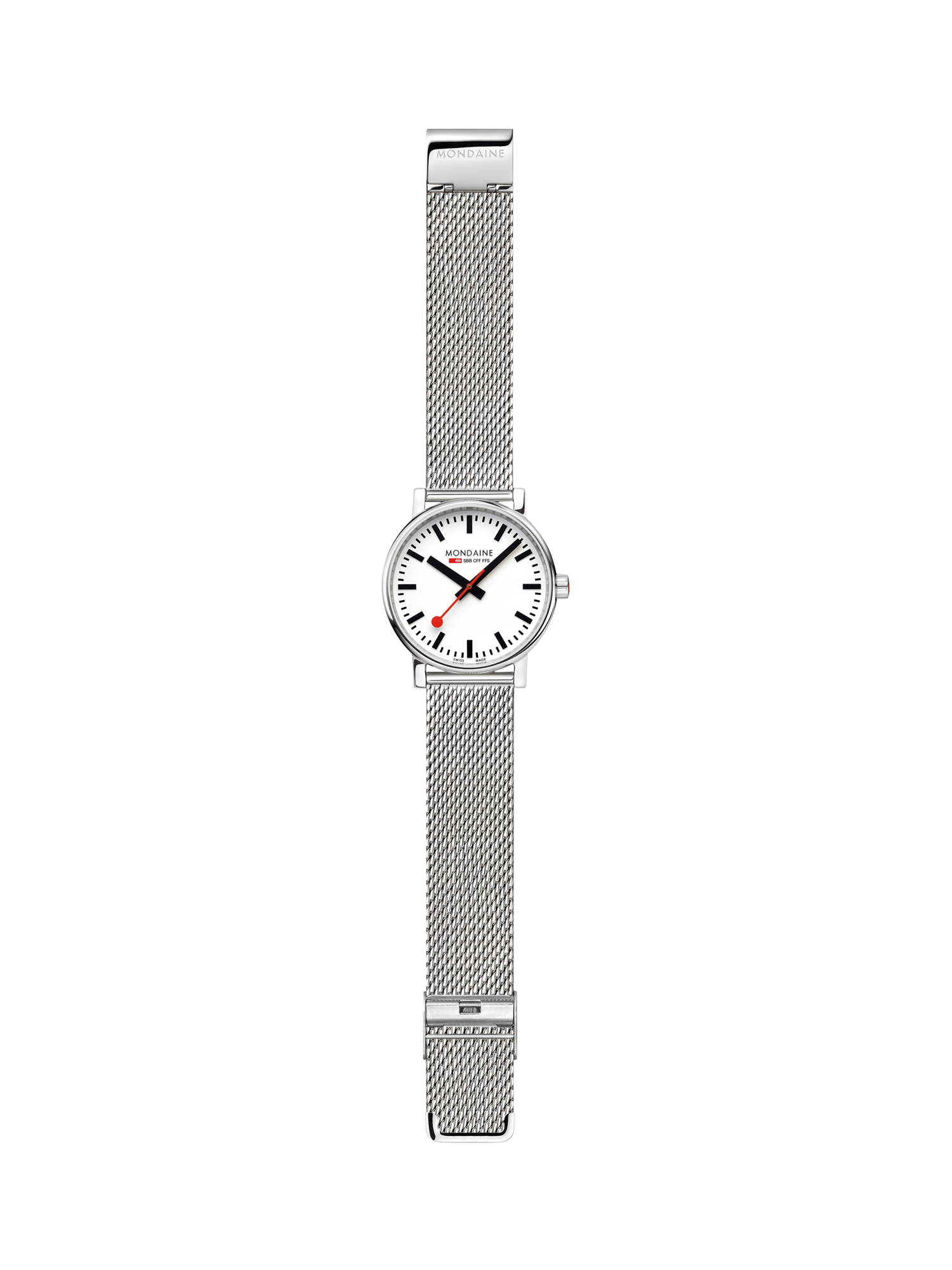 Product image 5 of 6, which shows Mondaine Unisex Official Swiss Railways MSE40110SM Bracelet Strap Watch, Silver