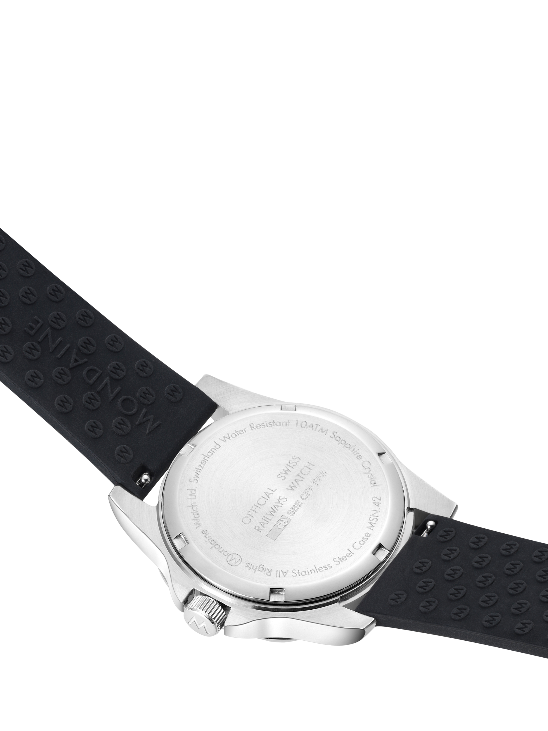 Product image 3 of 11, which shows Mondaine Men's Numeri MSN4211BRB Silicone Strap Watch, Black