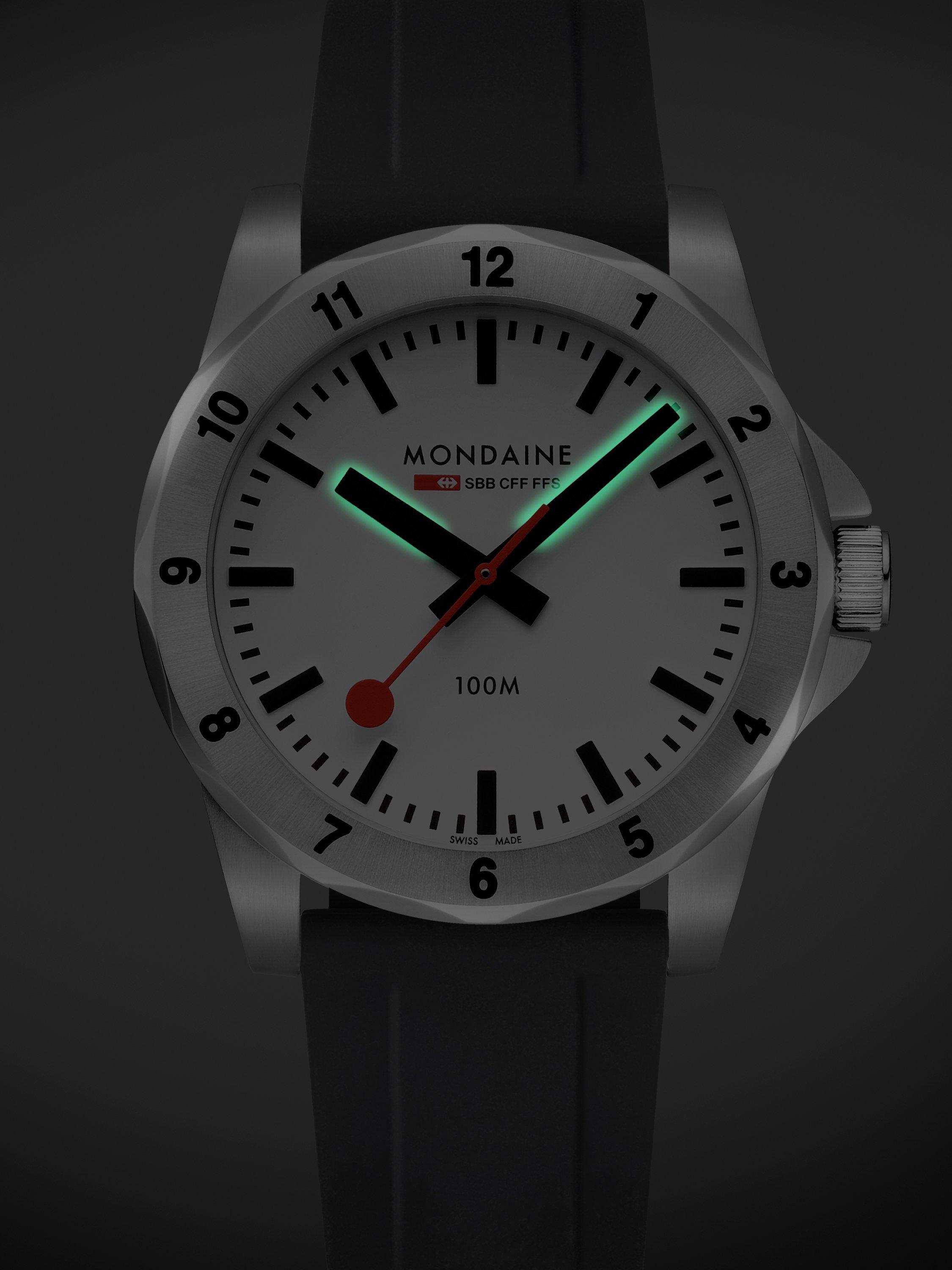 Product image 9 of 11, which shows Mondaine Men's Numeri MSN4211BRB Silicone Strap Watch, Black