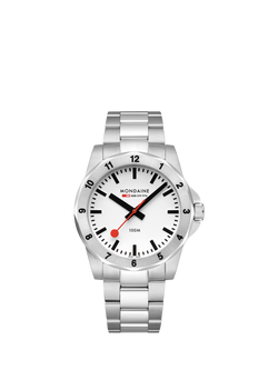 Mondaine Men's Numeri MSN4211BSK Bracelet Strap Watch, Silver, Silver