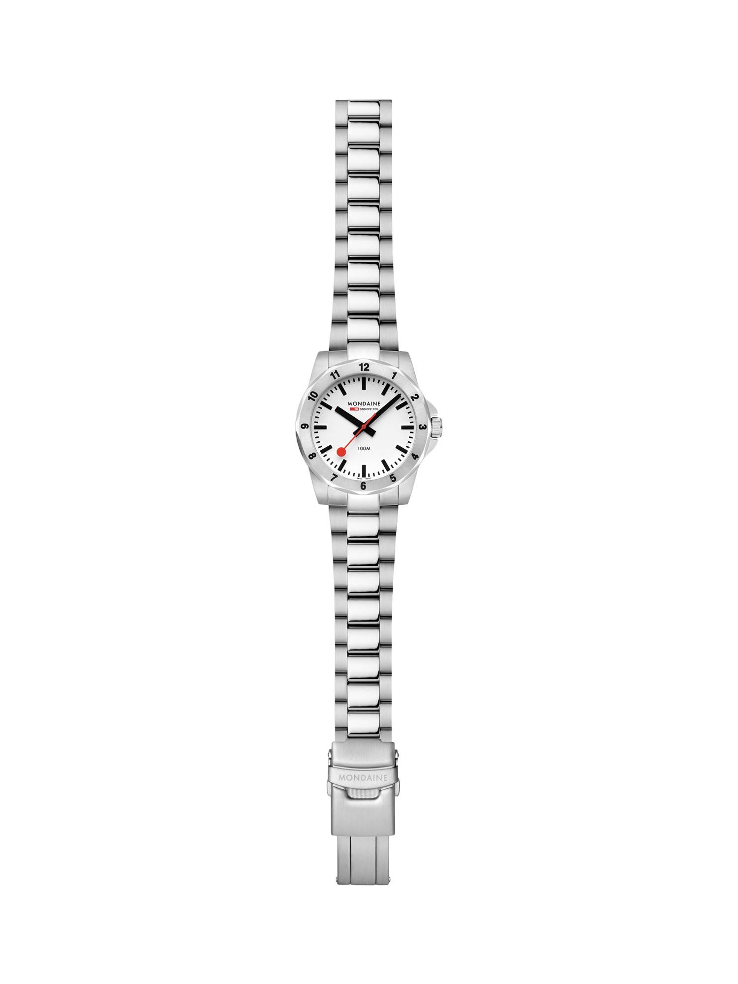 Product image 7 of 10, which shows Mondaine Men's Numeri MSN4211BSK Bracelet Strap Watch, Silver