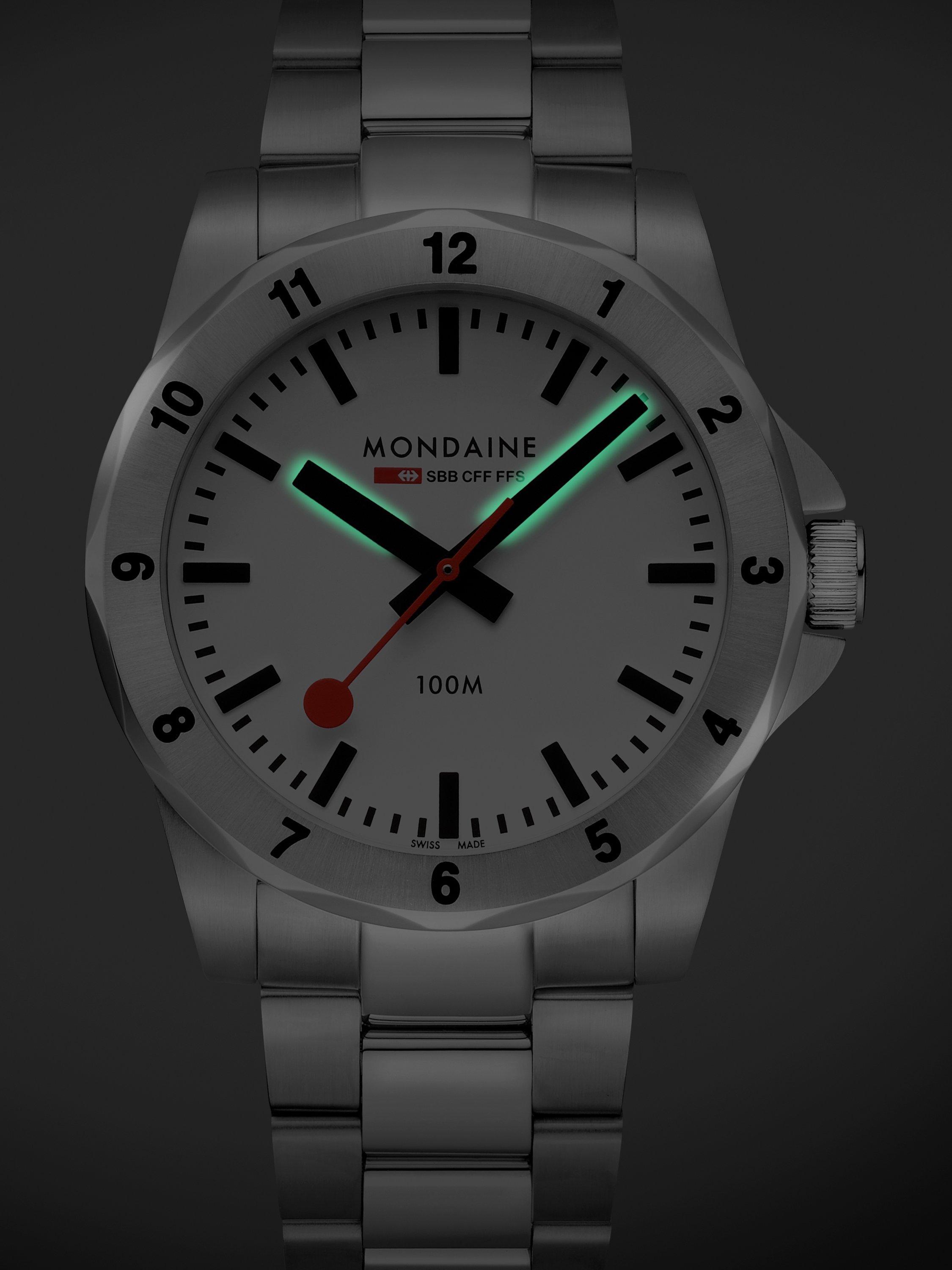 Product image 9 of 10, which shows Mondaine Men's Numeri MSN4211BSK Bracelet Strap Watch, Silver