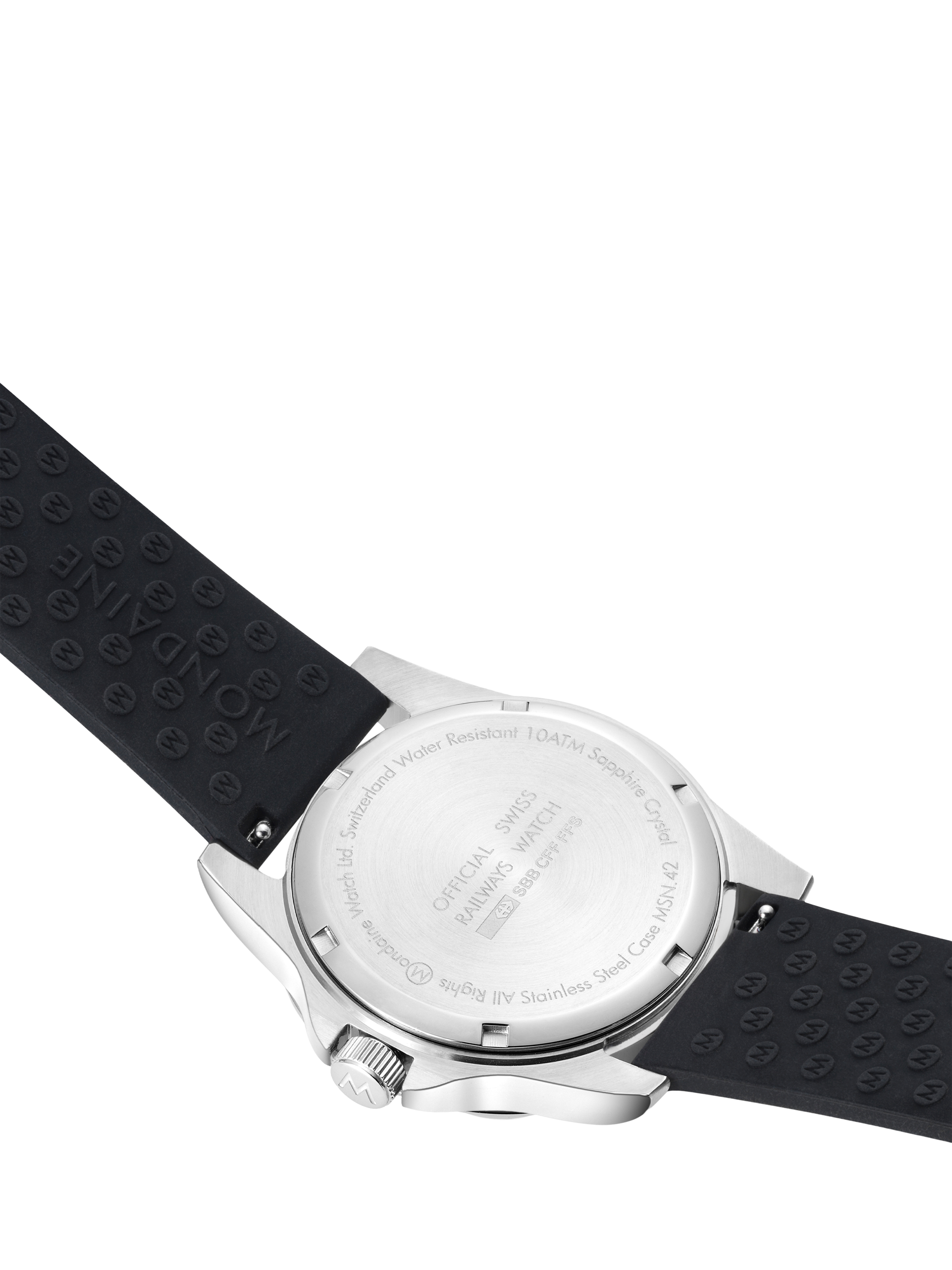 Product image 3 of 10, which shows Mondaine Men's Numeri MSN42120RB Silicone Strap Watch, Black