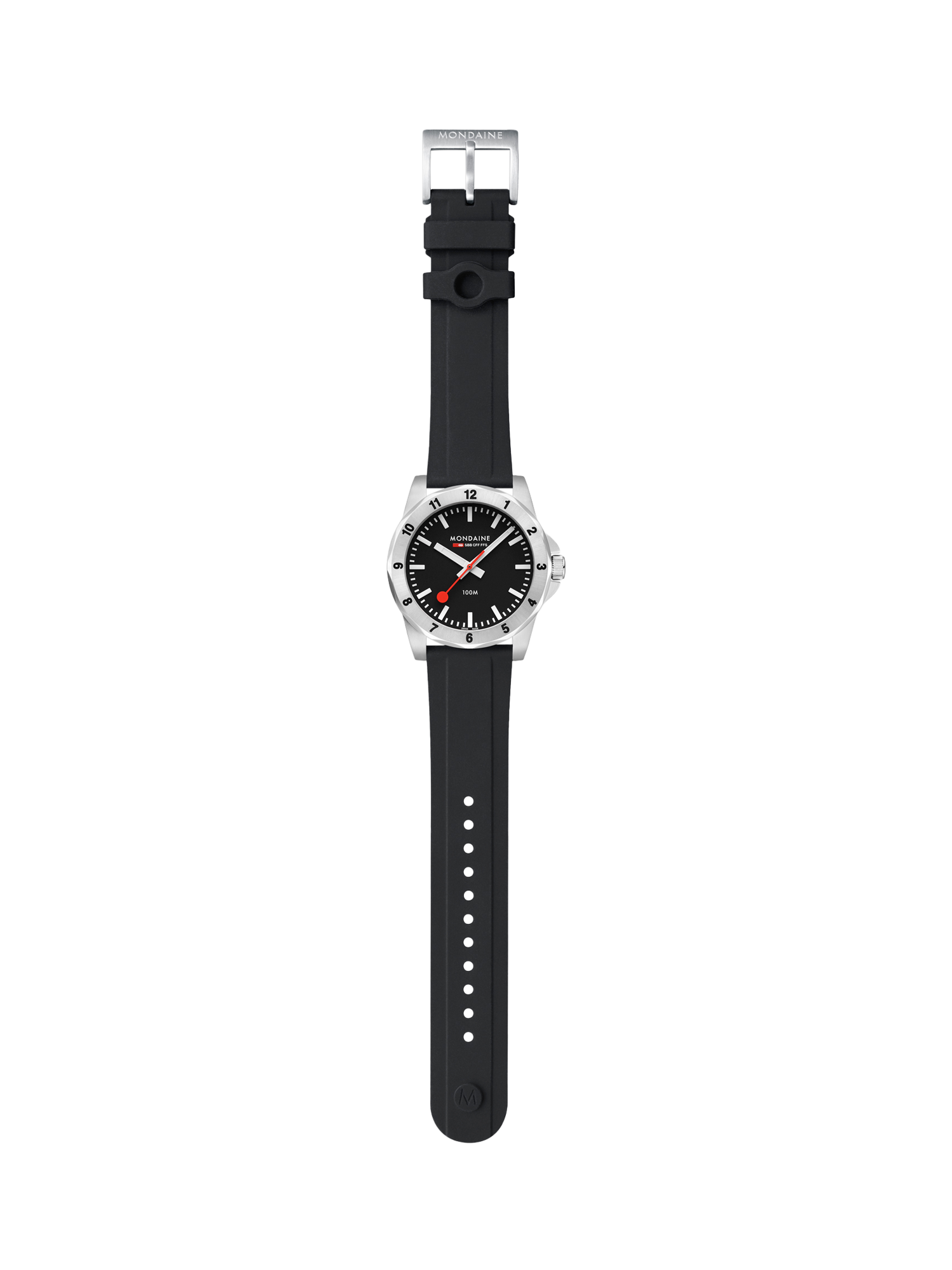 Product image 7 of 10, which shows Mondaine Men's Numeri MSN42120RB Silicone Strap Watch, Black