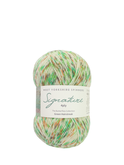West Yorkshire Spinner Butterflies 4 Ply Knitting Yarn, 100g, Green Hairstreak