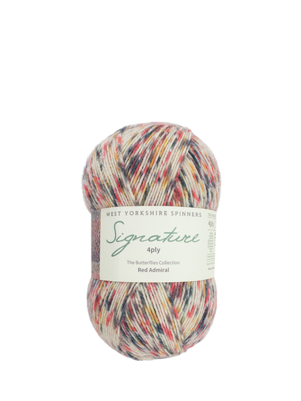 West Yorkshire Spinner Butterflies 4 Ply Knitting Yarn, 100g, Red Admiral