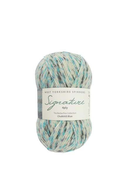West Yorkshire Spinner Butterflies 4 Ply Knitting Yarn, 100g, Chalkhill Blue