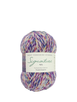 West Yorkshire Spinner Butterflies 4 Ply Knitting Yarn, 100g, Purple Emperor