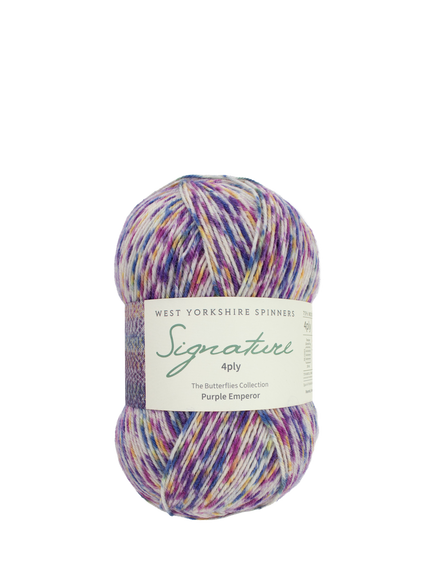 West Yorkshire Spinner Butterflies 4 Ply Knitting Yarn, 100g, Purple Emperor