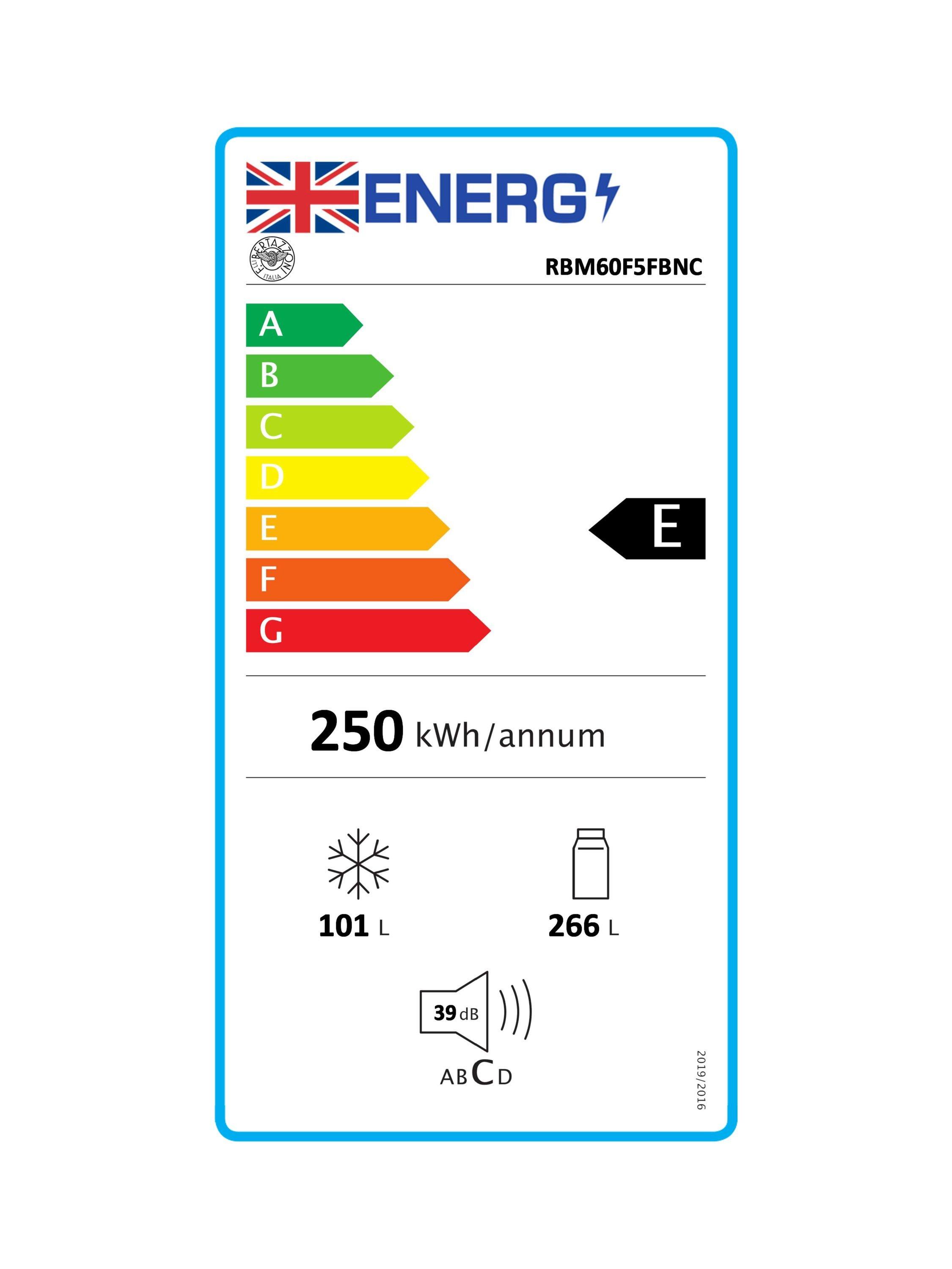 This item is rated E for energy efficiency on a scale from A (most efficient) to G (least efficient).