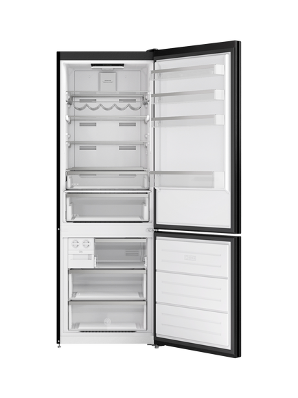 Bertazzoni Modern Series RBM70F4FBNC Freestanding 70/30 Fridge Freezer, Black Glass - view 2, Black Glass