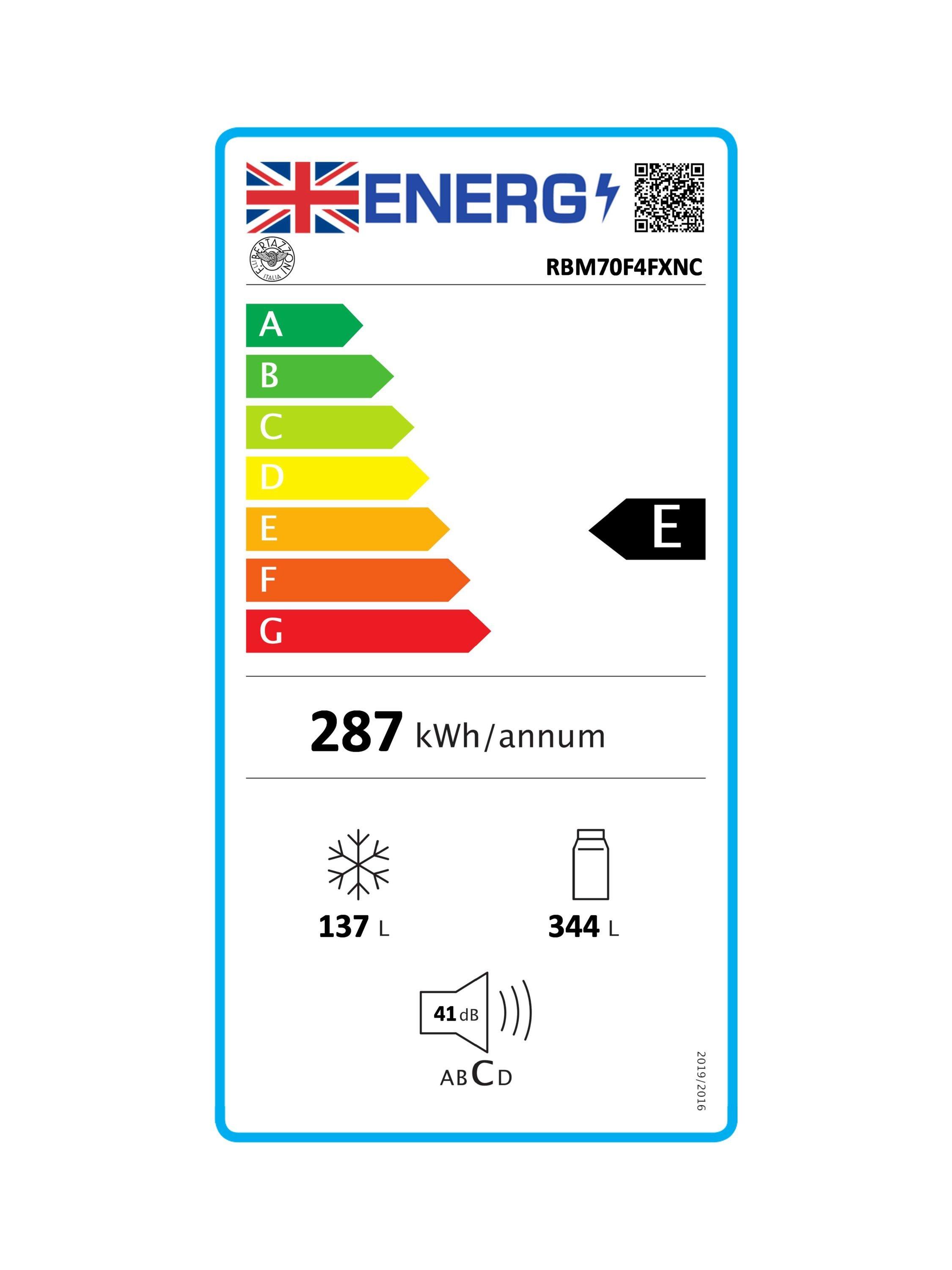 This item is rated E for energy efficiency on a scale from A (most efficient) to G (least efficient).