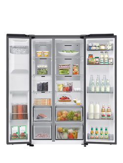 Samsung Series 7 RS70F66KCTEU Freestanding 65/35 Smart American Fridge Freezer with SpaceMax™, Silver - view 2, Silver