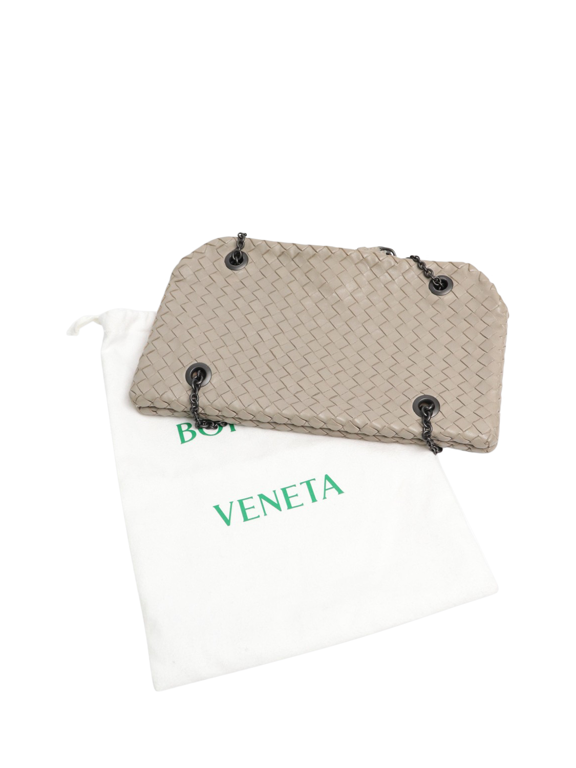 Product image 7 of 7, which shows Pre-loved Bottega Veneta Intrecciato Leather Shoulder Bag, Grey