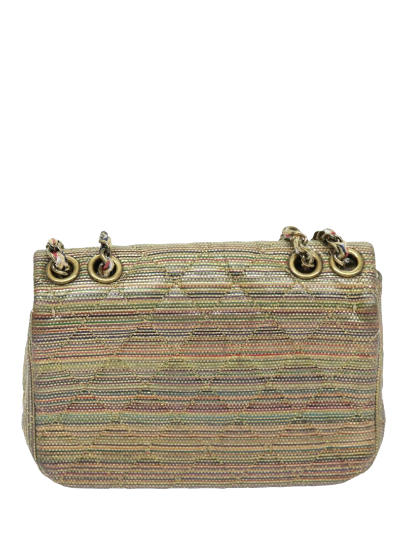 Product image 3 of 10, which shows Pre-loved CHANEL 2015 Mini Lambskin Classic Single Flap Cross Body Bag, Gold