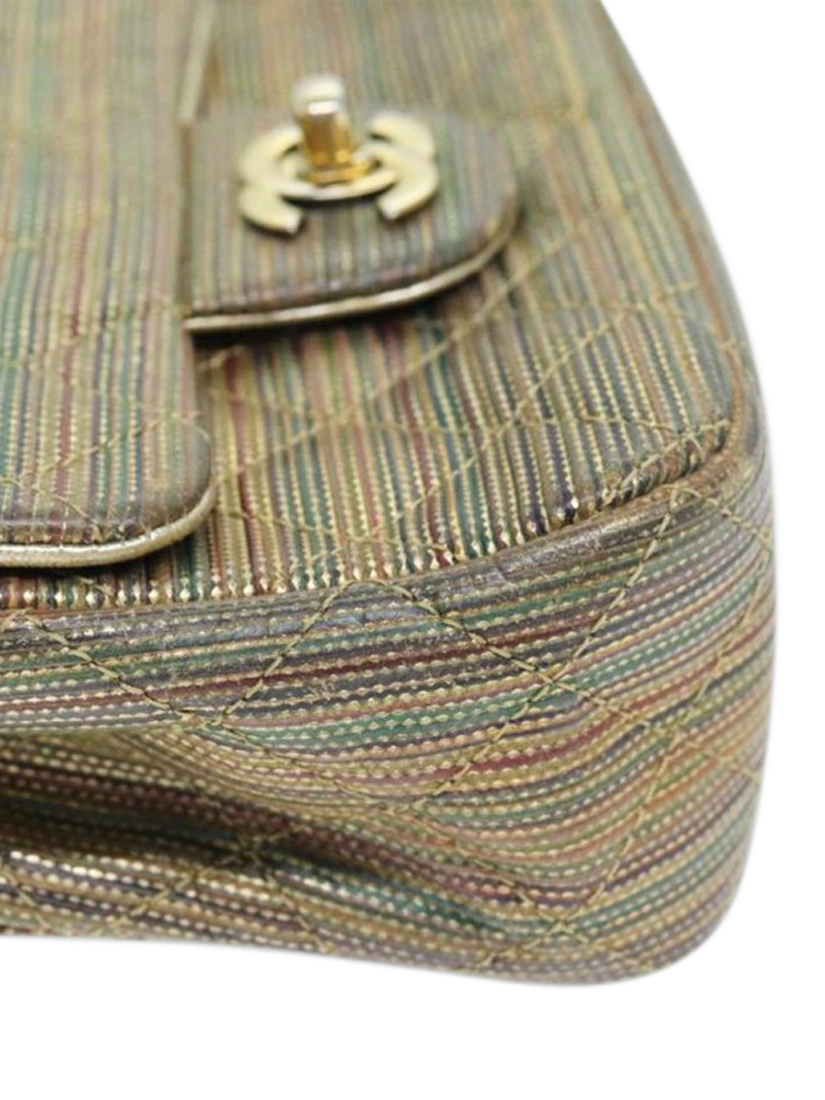 Product image 4 of 10, which shows Pre-loved CHANEL 2015 Mini Lambskin Classic Single Flap Cross Body Bag, Gold