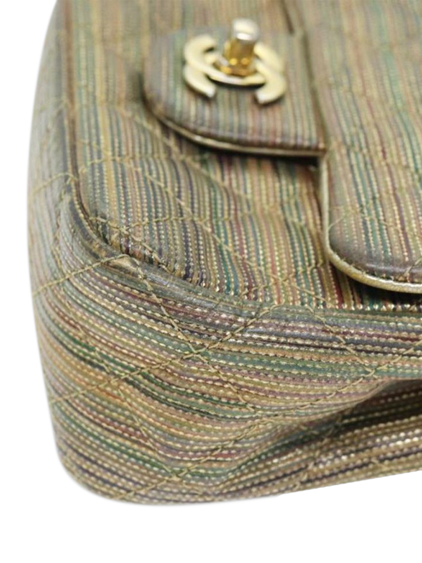 Product image 5 of 10, which shows Pre-loved CHANEL 2015 Mini Lambskin Classic Single Flap Cross Body Bag, Gold