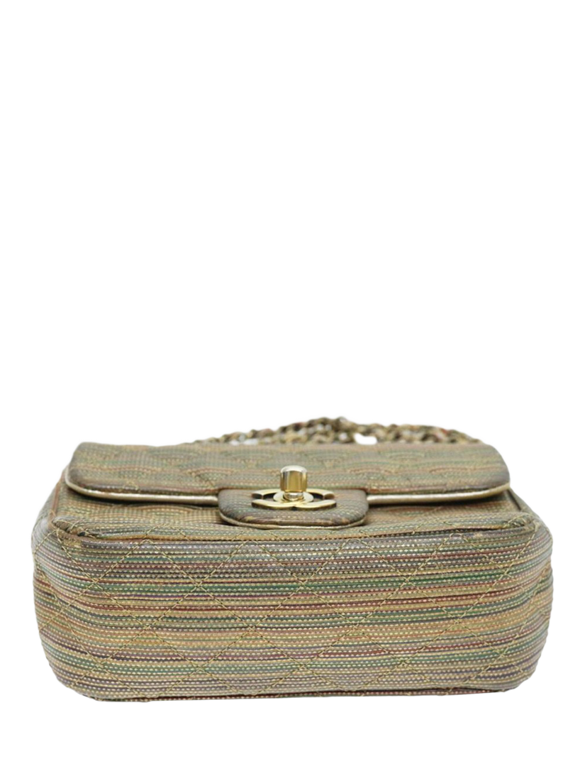 Product image 9 of 10, which shows Pre-loved CHANEL 2015 Mini Lambskin Classic Single Flap Cross Body Bag, Gold