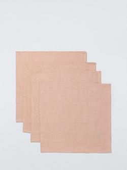 John Lewis Cotton Napkin, Set of 4, Pink, Pink