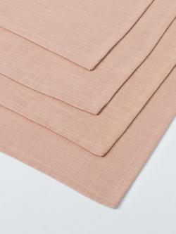 John Lewis Cotton Napkin, Set of 4, Pink - view 2, Pink