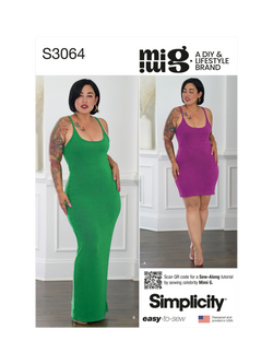 Simplicity Misses' and Women's Knit Dress Sewing Pattern, S3064, Multi