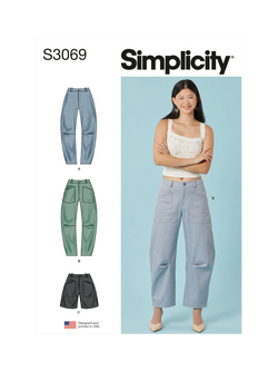 Simplicity Misses' Barrel Leg Pants and Shorts Sewing Pattern, S3069, Multi