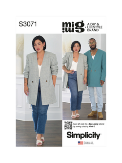 Simplicity Unisex Blazer Sewing Pattern, S3071, Multi