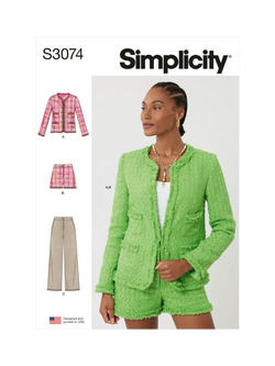 Simplicity Misses' and Miss Petite Jacket, Shorts and Pants Sewing Pattern, S3074, Multi