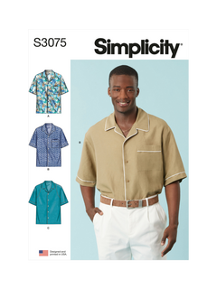 Simplicity Men's Shirts Sewing Pattern, S3075