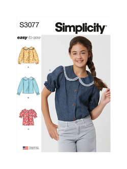 Simplicity Girls' Top Sewing Pattern, S3077, Multi