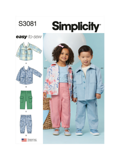 Simplicity Toddlers' Jacket and Pants Sewing Pattern, S3081