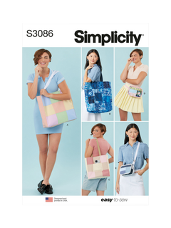 Simplicity Patchwork Bags Sewing Pattern, S3086