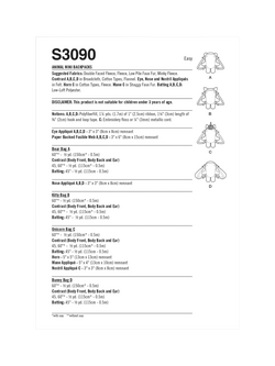 Simplicity Padded Animal Bags Sewing Pattern, S3090 - view 2, Multi