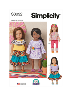 Simplicity 46cm Doll Clothes Sewing Pattern, S3092, Multi