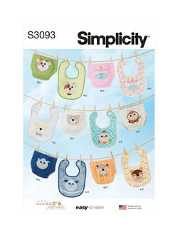 Simplicity Padded Bib and Nappy Cover Sewing Pattern, S3093, Multi