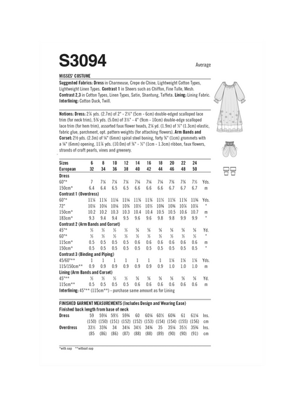 Simplicity Misses' Fantasy Costume Sewing Pattern, S3094 - view 2, Multi
