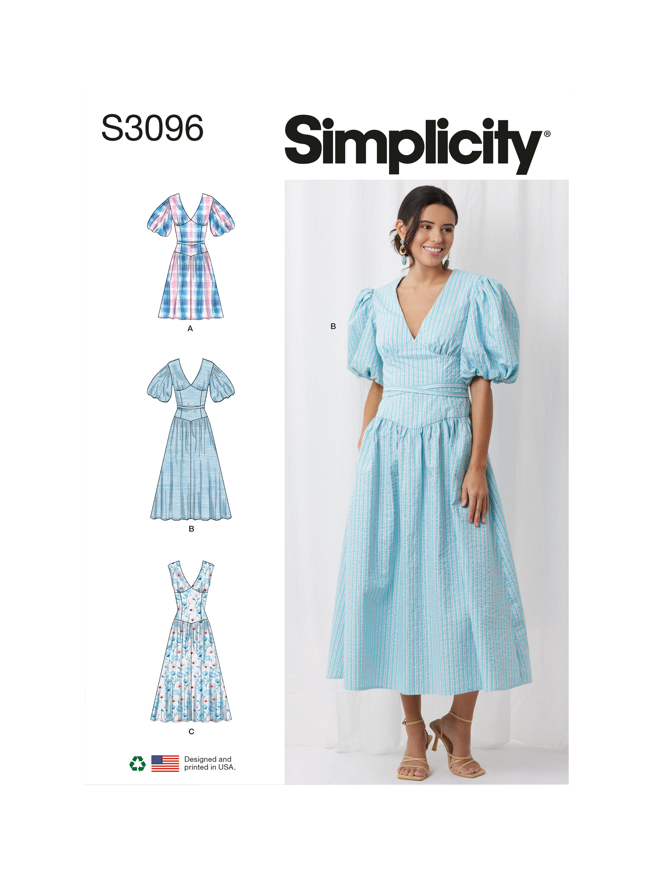 Simplicity Misses' and Women's Fit and Flare Dress Sewing Pattern, S3096