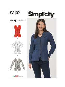 Simplicity Misses' Shirt Sewing Pattern, S3102, Multi