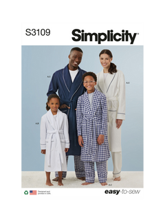 Simplicity Family Nightwear Sewing Pattern, S3109