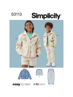 Simplicity Children's Jacket, Shorts and Pants Sewing Pattern, S3113, Multi