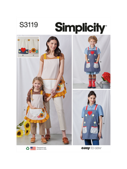 Simplicity Aprons and Tea Towel Sewing Pattern, S3119, Multi