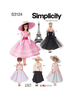 Simplicity 30cm Doll Vintage Clothes Sewing Pattern, S3124, Multi