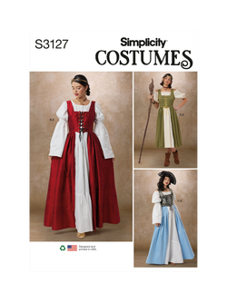 Simplicity Misses' Costume Overdresses Sewing Pattern, S3127, Multi