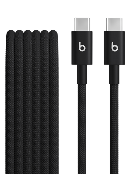 Beats USB-C to USB-C Woven Cable, 1.5m, Pack of 2, Bolt Black, Bolt Black