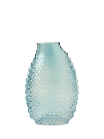 Truly Bobble Textured Glass Vase, H20cm, Blue