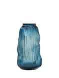 Truly Ridge Textured Glass Vase, Blue