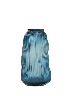 Truly Ridge Textured Glass Vase, Blue